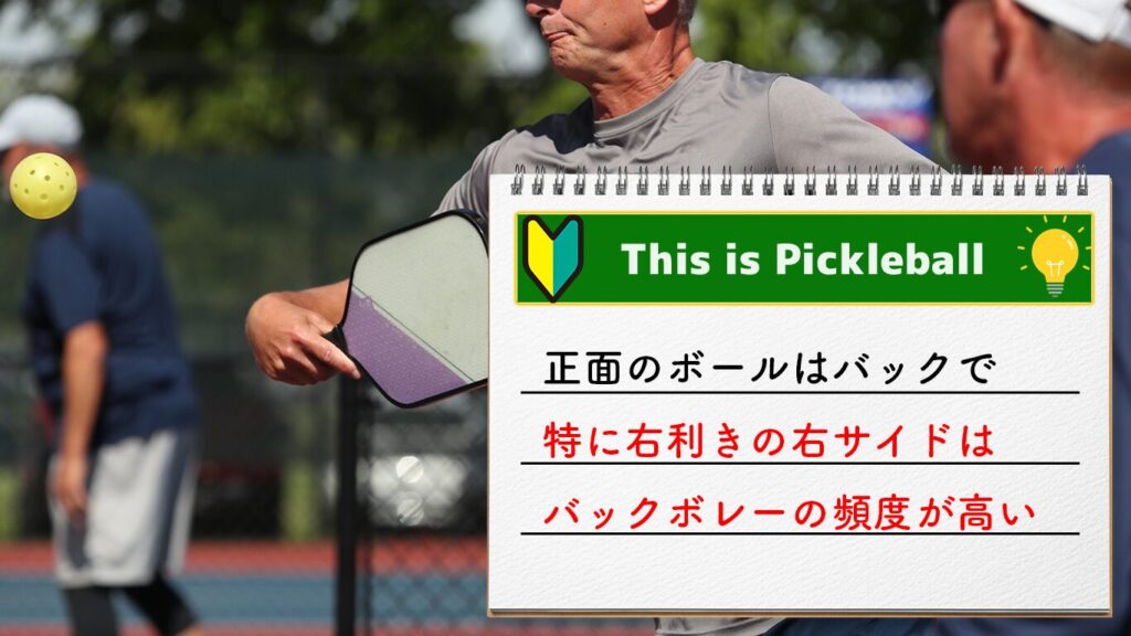 ピックルボールの常識正面はバックで打つべしのイメージ画像