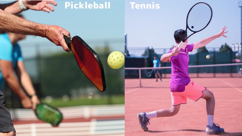 ピックルボールとテニスのプレー比較を表すイメージ画像